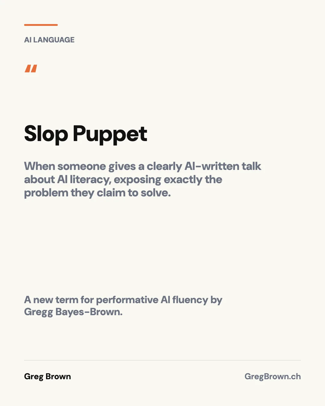 Do you know what a “slop puppet” is?